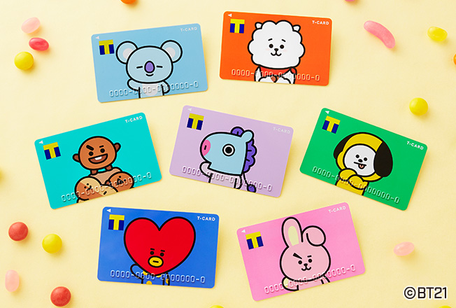 「Tカード BT21」LINE FRENDS KOYA（コヤ） RJ（アールジェイ）SHOOKY（シューキー） MANG（マン）CHIMMY（チミー） TATA（タタ）COOKY（クッキー） (2)